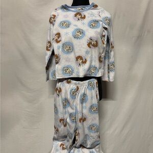 Disney Frozen Girls Pajama Set - White and Blue